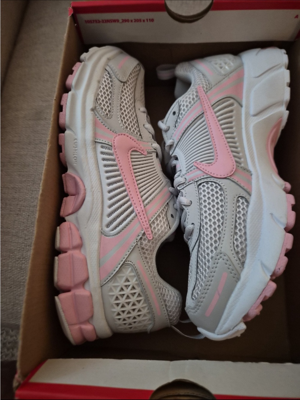 Nike Gray and Pink Women's Mesh Running Sneakers